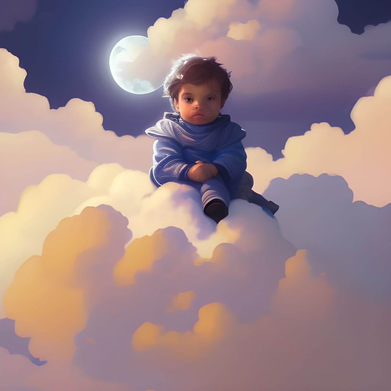 Boy on clouds