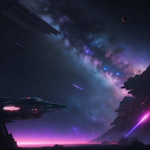 Space Battleship Yamato in Retro-Futuristic Anime Style