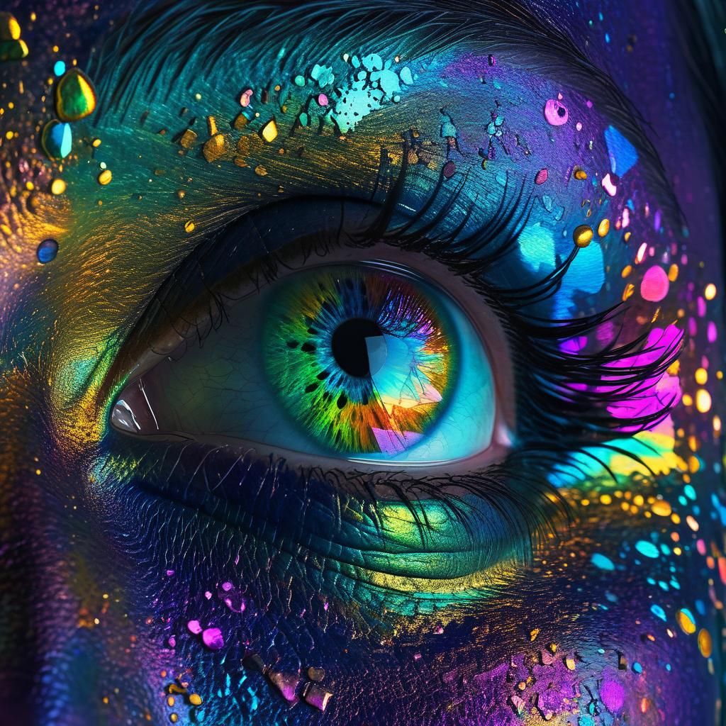 Iridescent Abstract Design with Vibrant Colors