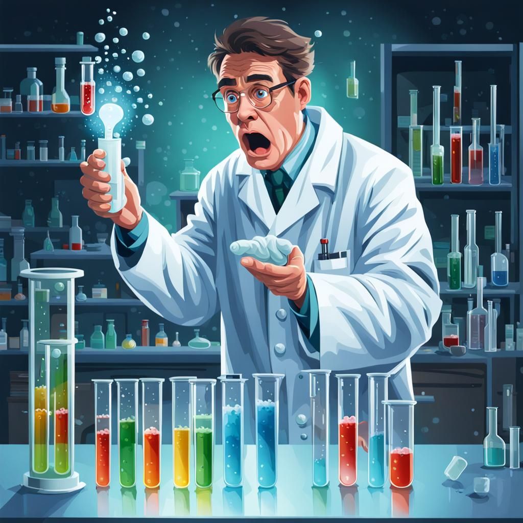 Shocked Scientist Observes Bubbling Liquid