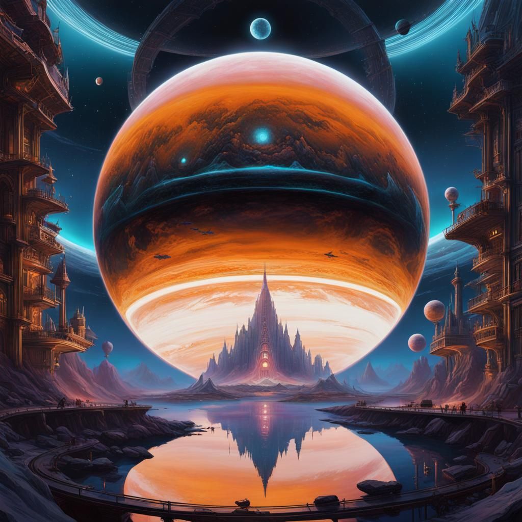 Steampunk Techno Marble with Cosmic Elements