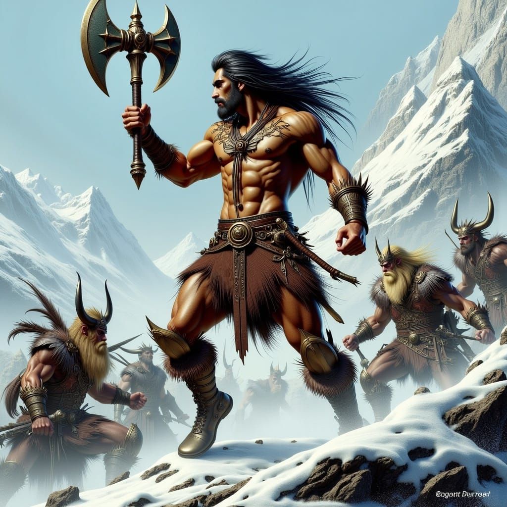 Tarzan Battles Vikings on Snowy Mountain