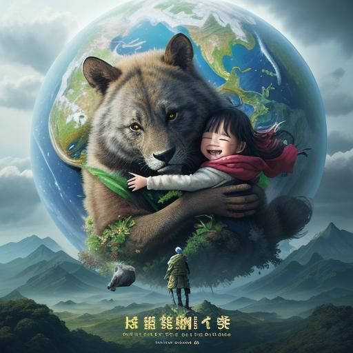 Vibrant Earth Celebration in Digital Matte Painting