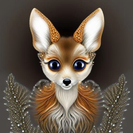 Adorable Fluffy Fawn Portrait with Large Eyes