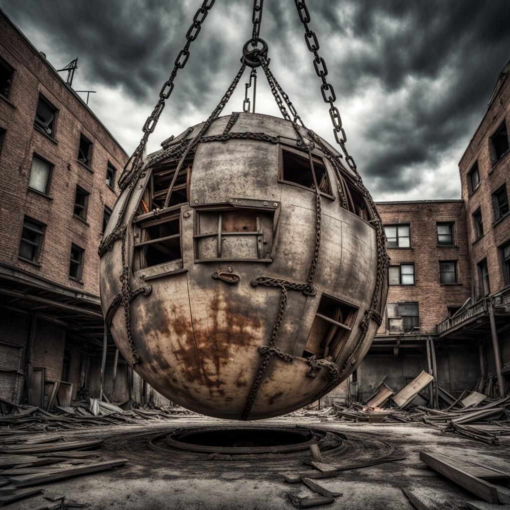 Hyperrealistic Wrecking Ball in Cinematic HDR