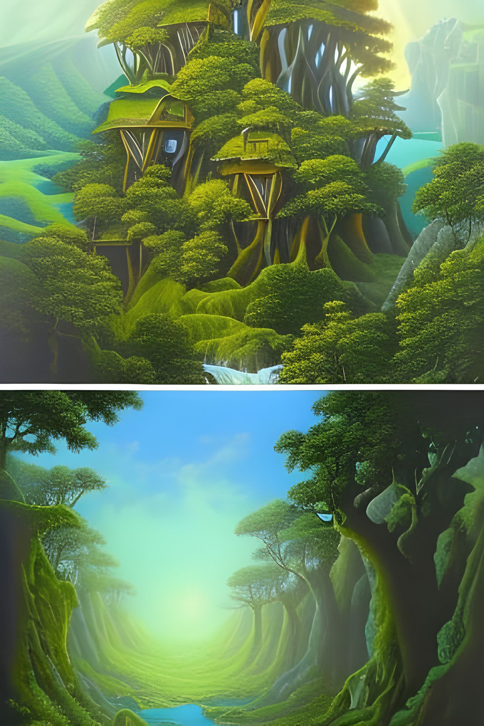 Faces Hidden in Nature Near Elven Towers