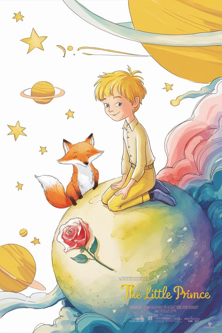 The Little Prince Movie Poster in Watercolor Style
