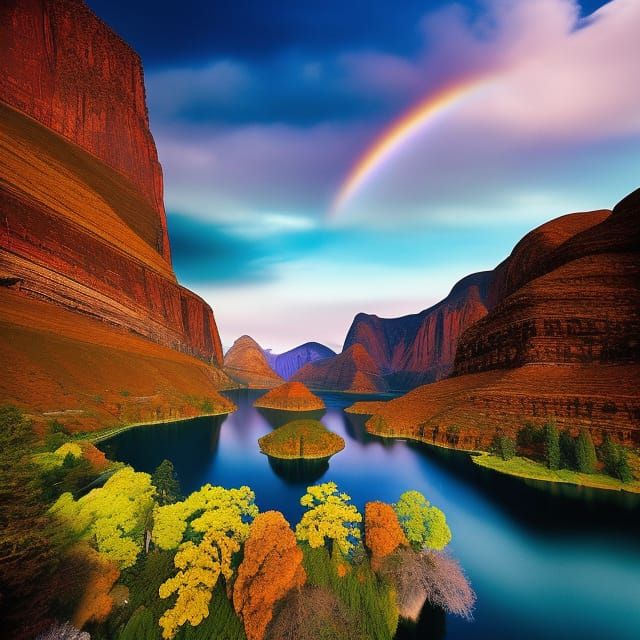 Simulate: 90s CGI Landscape Poster