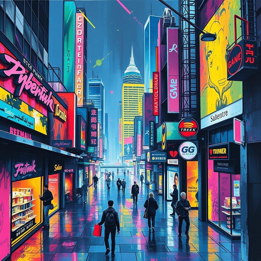 Neon Dreams in Cyberpunk Metropolis
