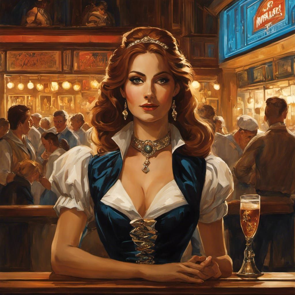 Barmaid in dirndl