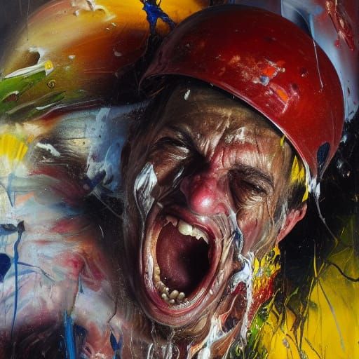 Surreal Scream: Hyperrealistic Oil Painting
