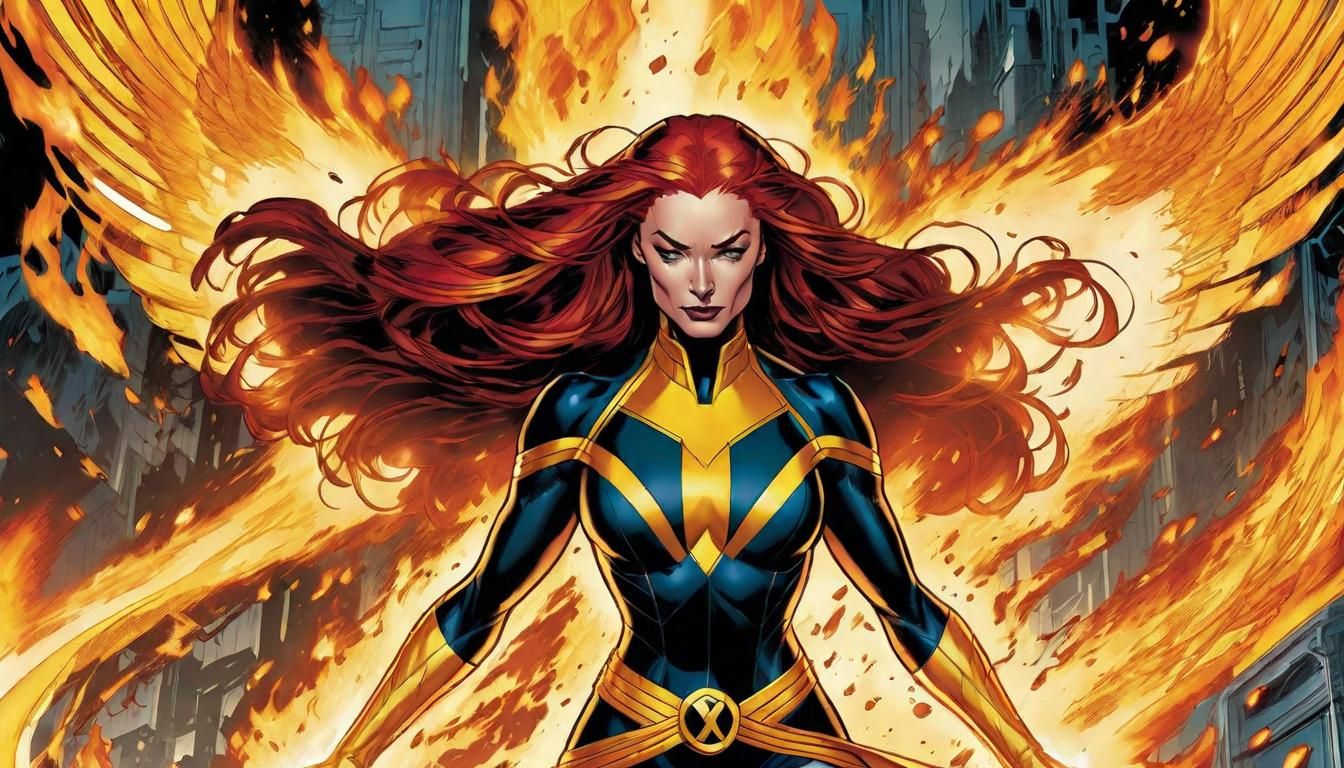 Jean Grey as Dark Phoenix in Comic Art Style