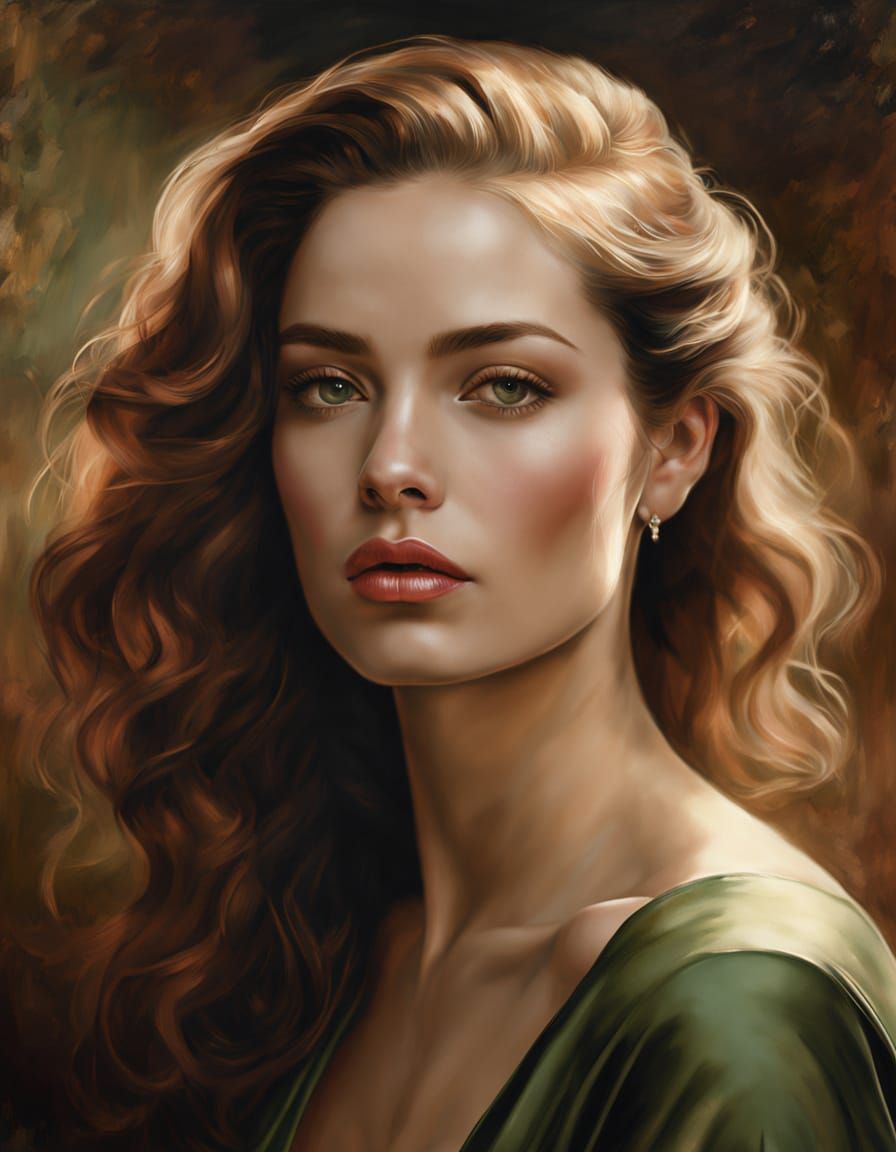 Hyper-Realistic Portrait of a Woman in Sensual Realism Style