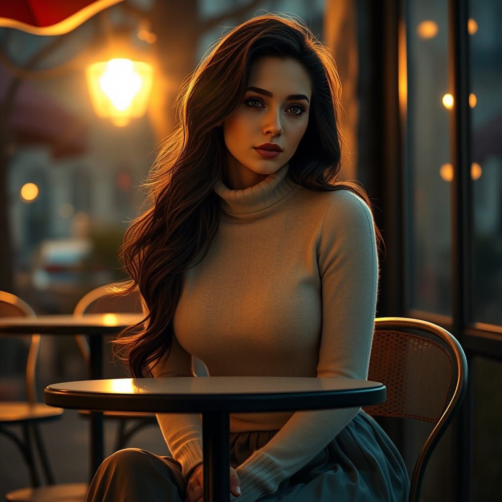 Stunning Brunette in Whimsical Evening Setting