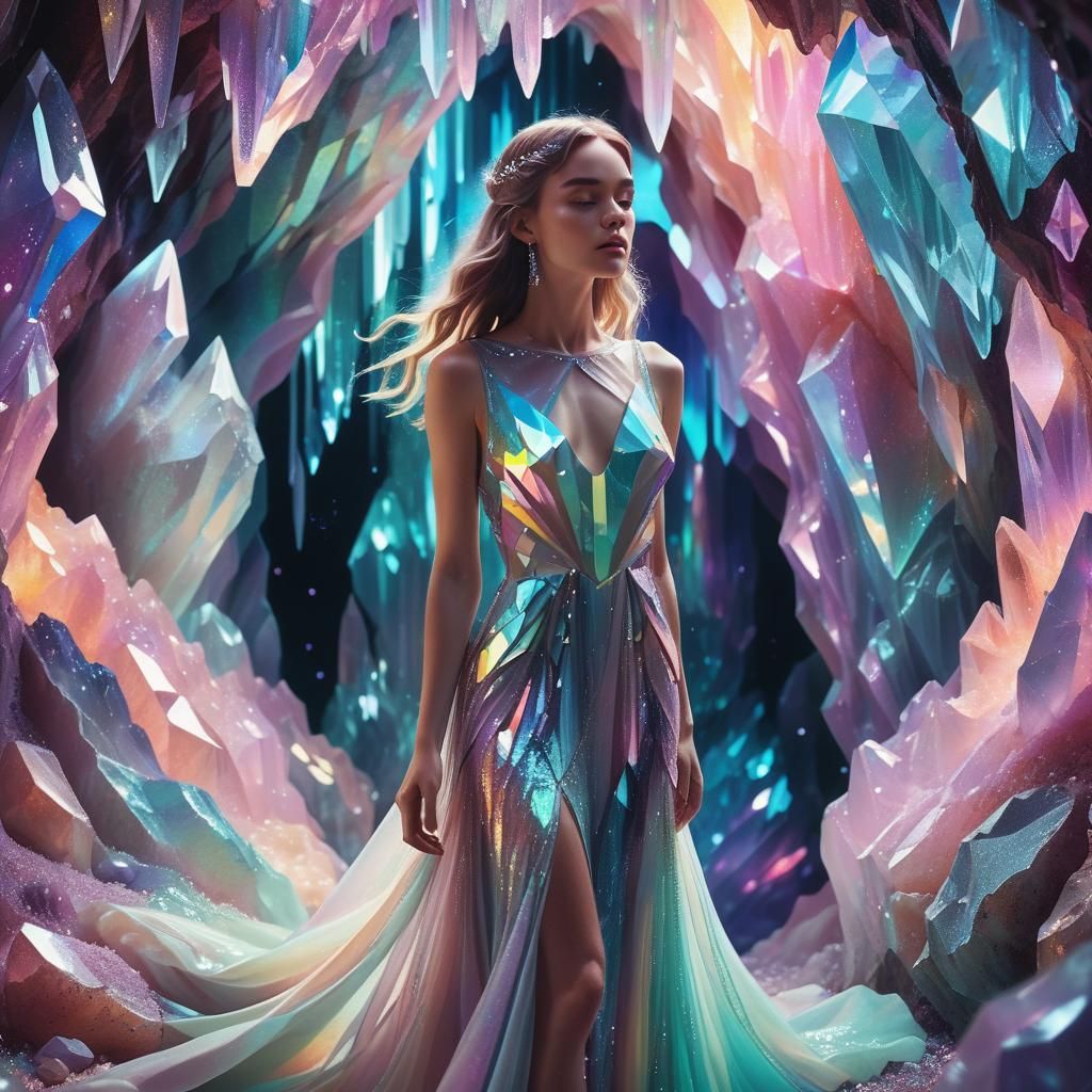 Pastel Neon Dream in Crystal Cave