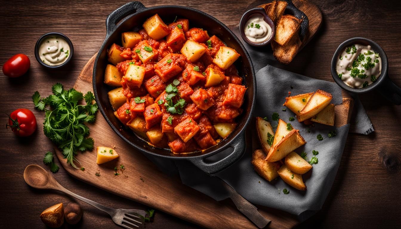Hyperrealistic Patatas Bravas Dish in High Definition