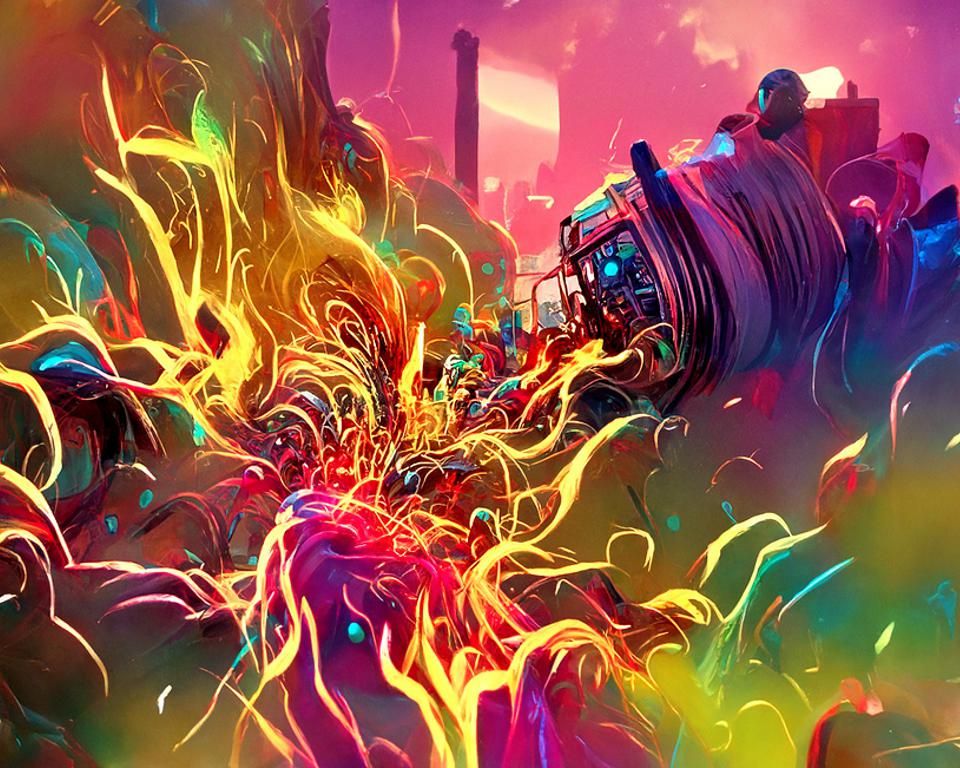 Chaotic Explosion of Colors in Digital Art