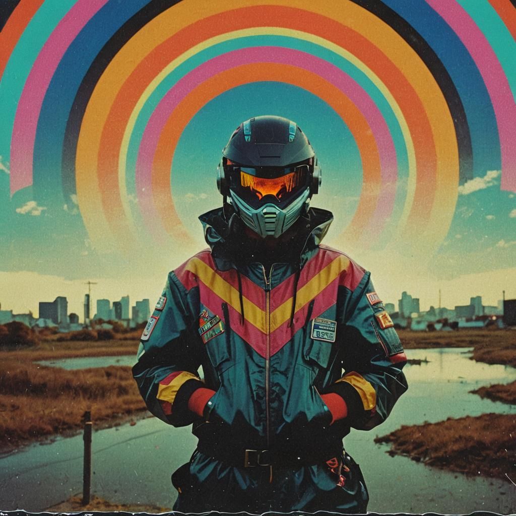 Cyberpunk Hero in Liminal Dreamcore Style