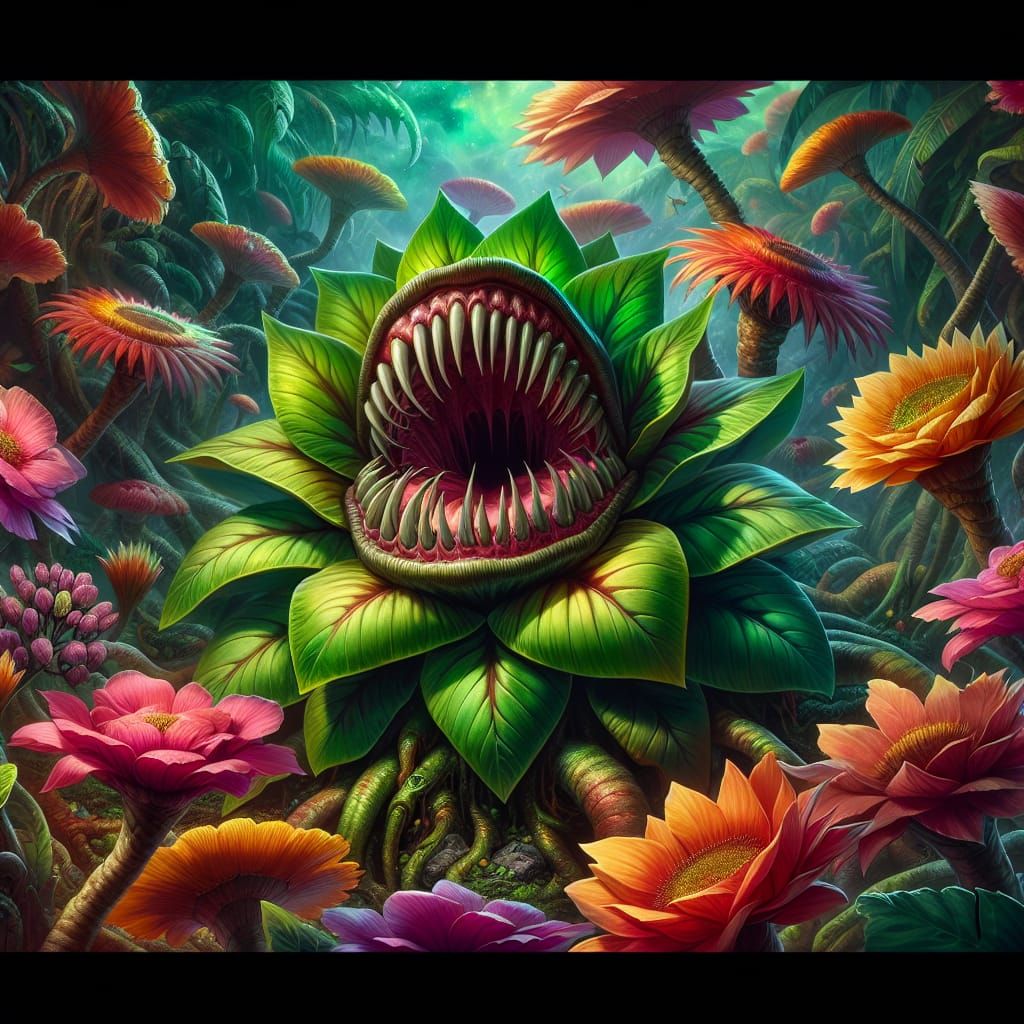 Monstrous Botanical Beast: A Giant Venus Flytrap Flower
