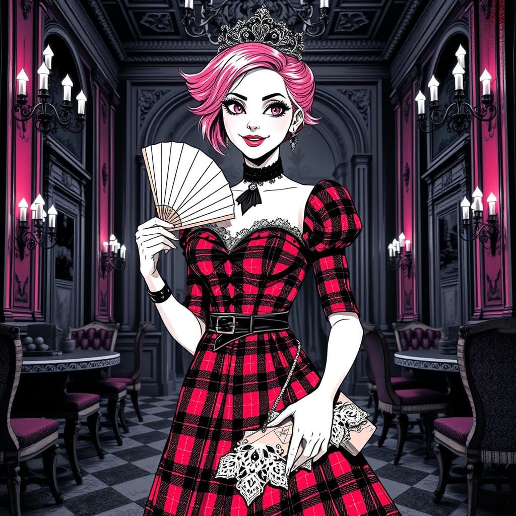 Punk Rock Princess in Gothic Ballroom