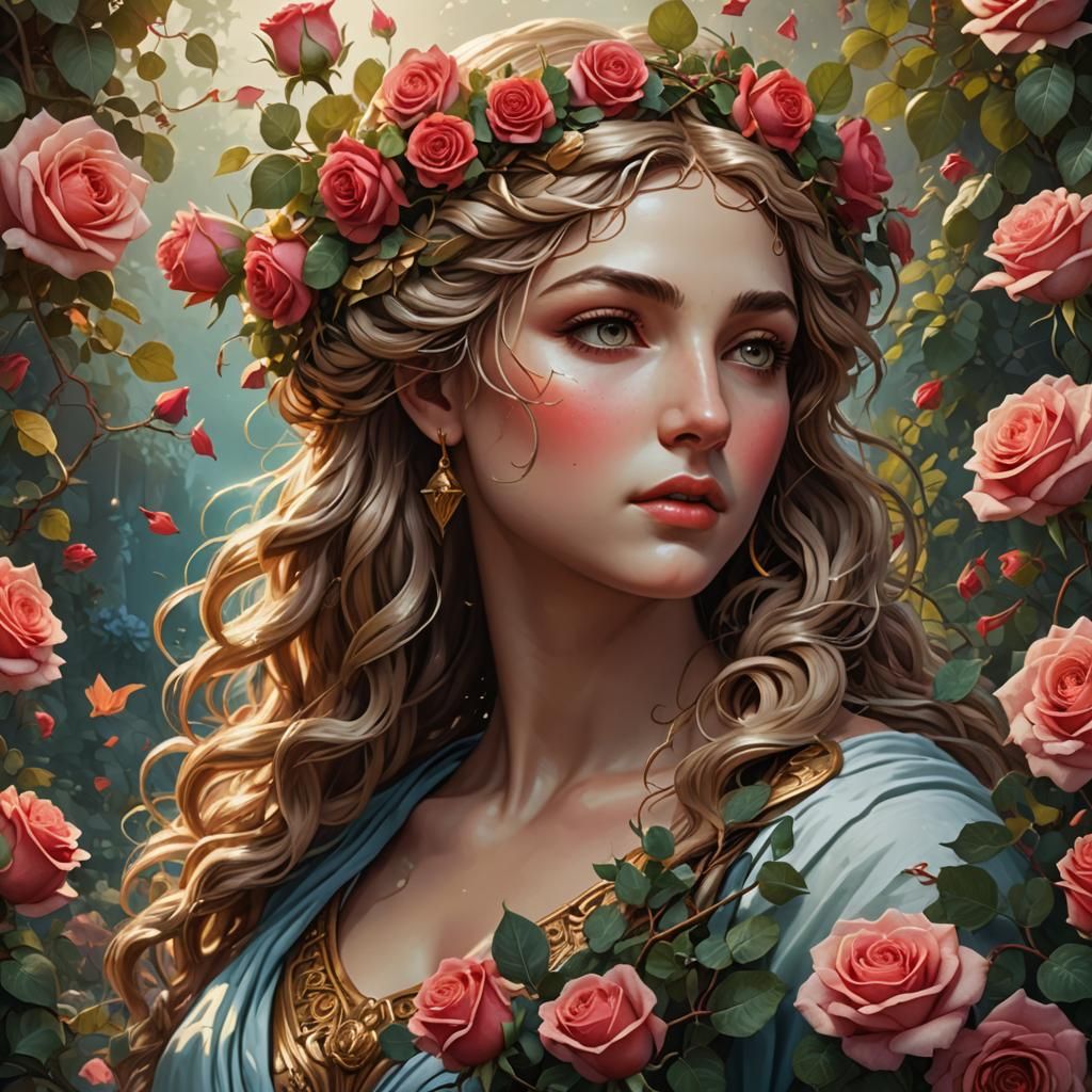 Aphrodite: Goddess of Love in Hyperrealistic Portrait