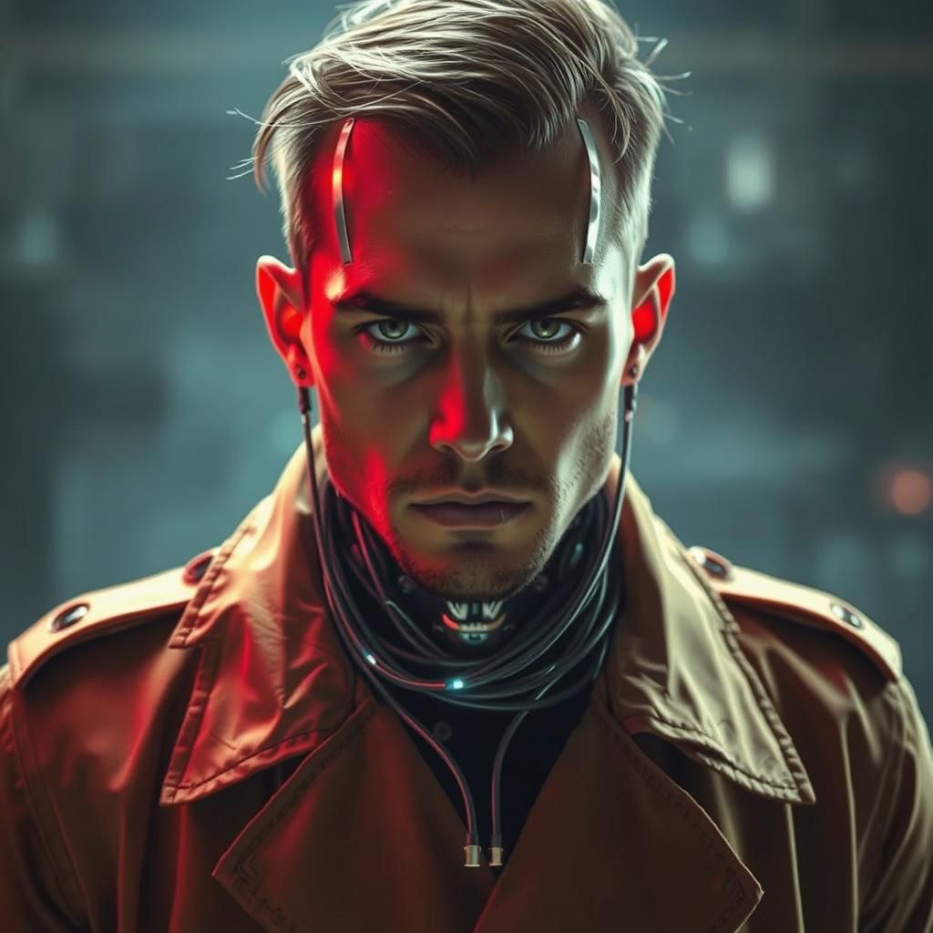 Cyberpunk Cyborg with LED Eyes