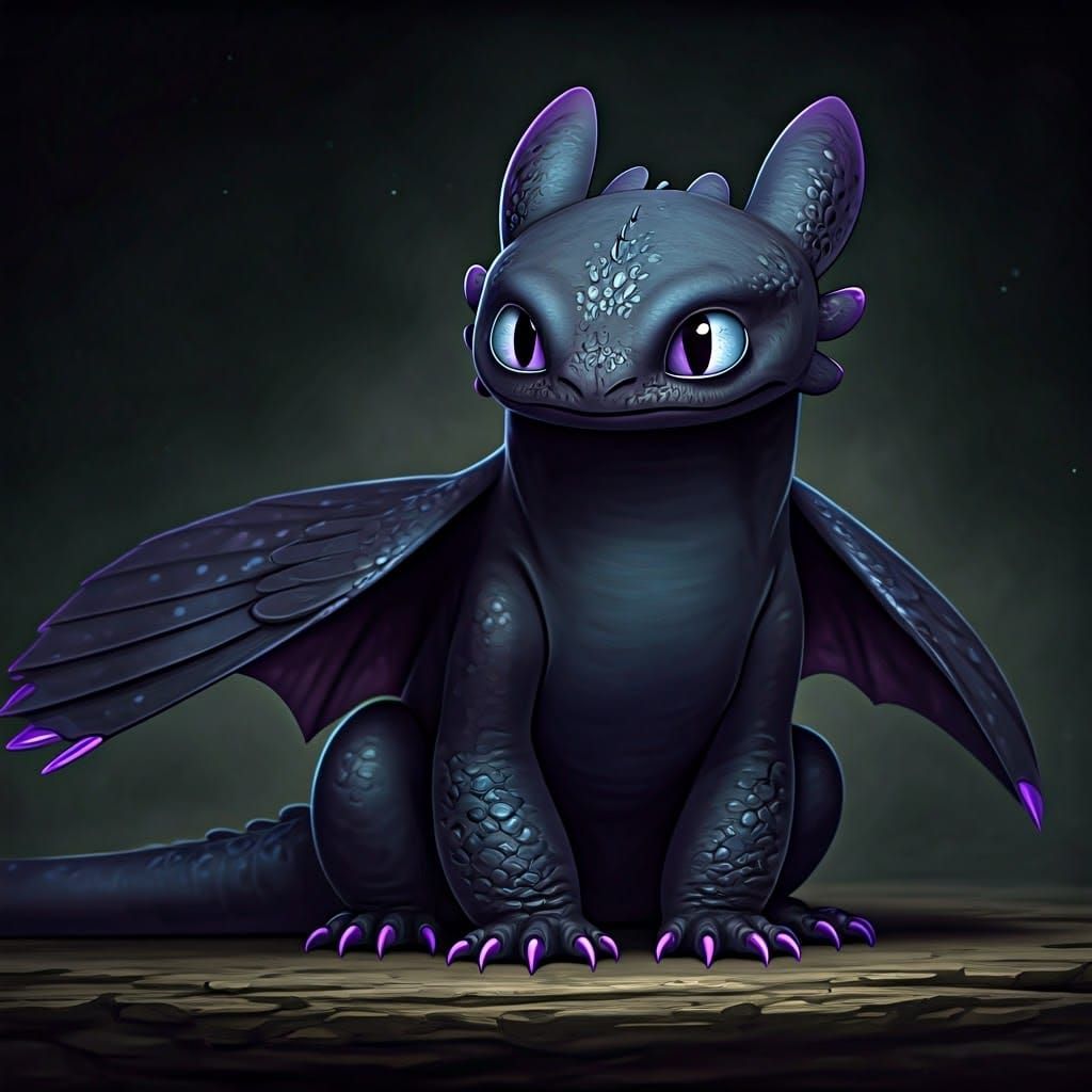 Majestic Night Fury Unveiled in Rich Plum Hues