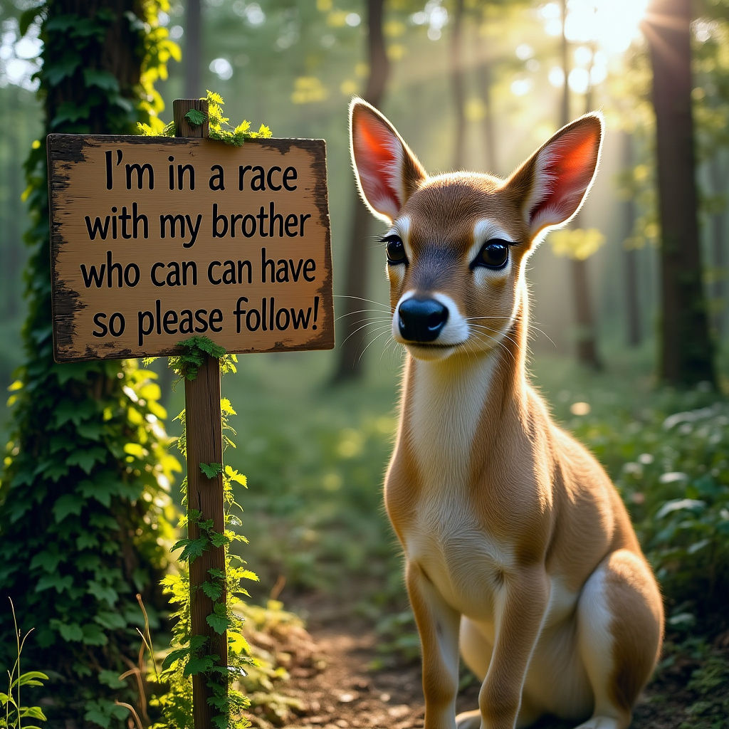 Forest Sign Thanking Followers in Divine Light