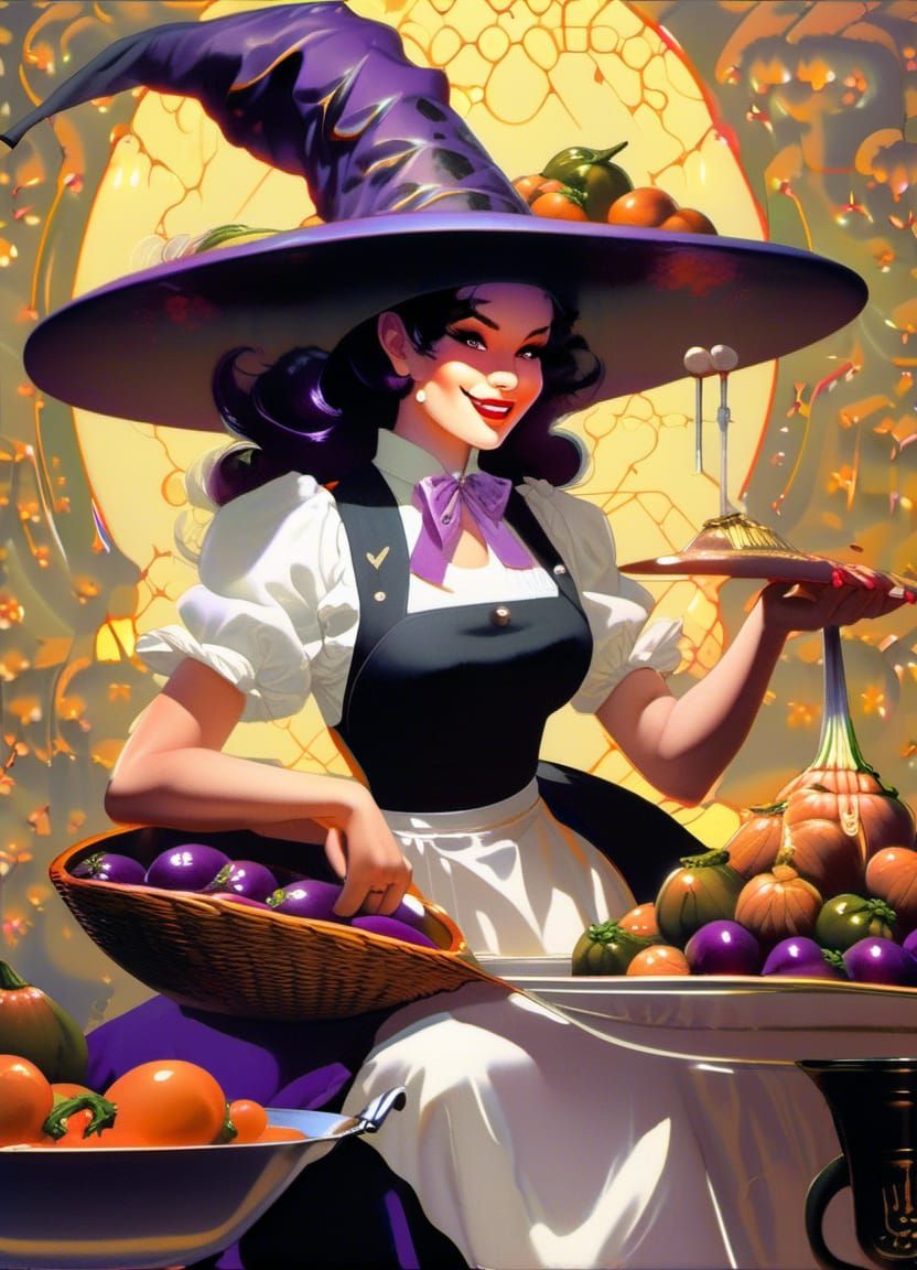 Sensual Chef Witch Pin-Up Art