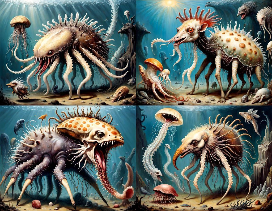 Surreal African Marine Creature Composition