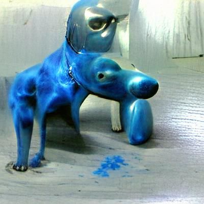 Simple Blue Dog AI Interpretation