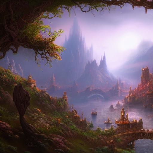 Fantastical Matte Painting in Deep Color