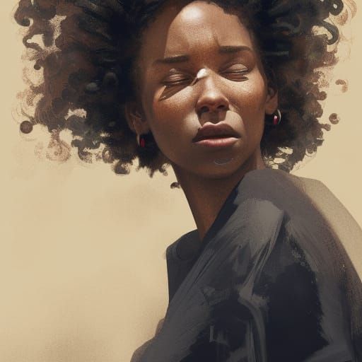 Detailed Portrait of a Tired Woman Smoking