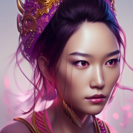 Oriental Princess Portrait in Hyperdetailed Style