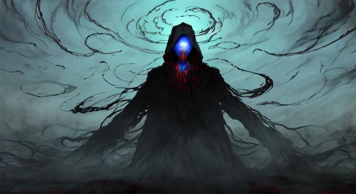 Ethereal Figure Emerges: Dark Fantasy Art
