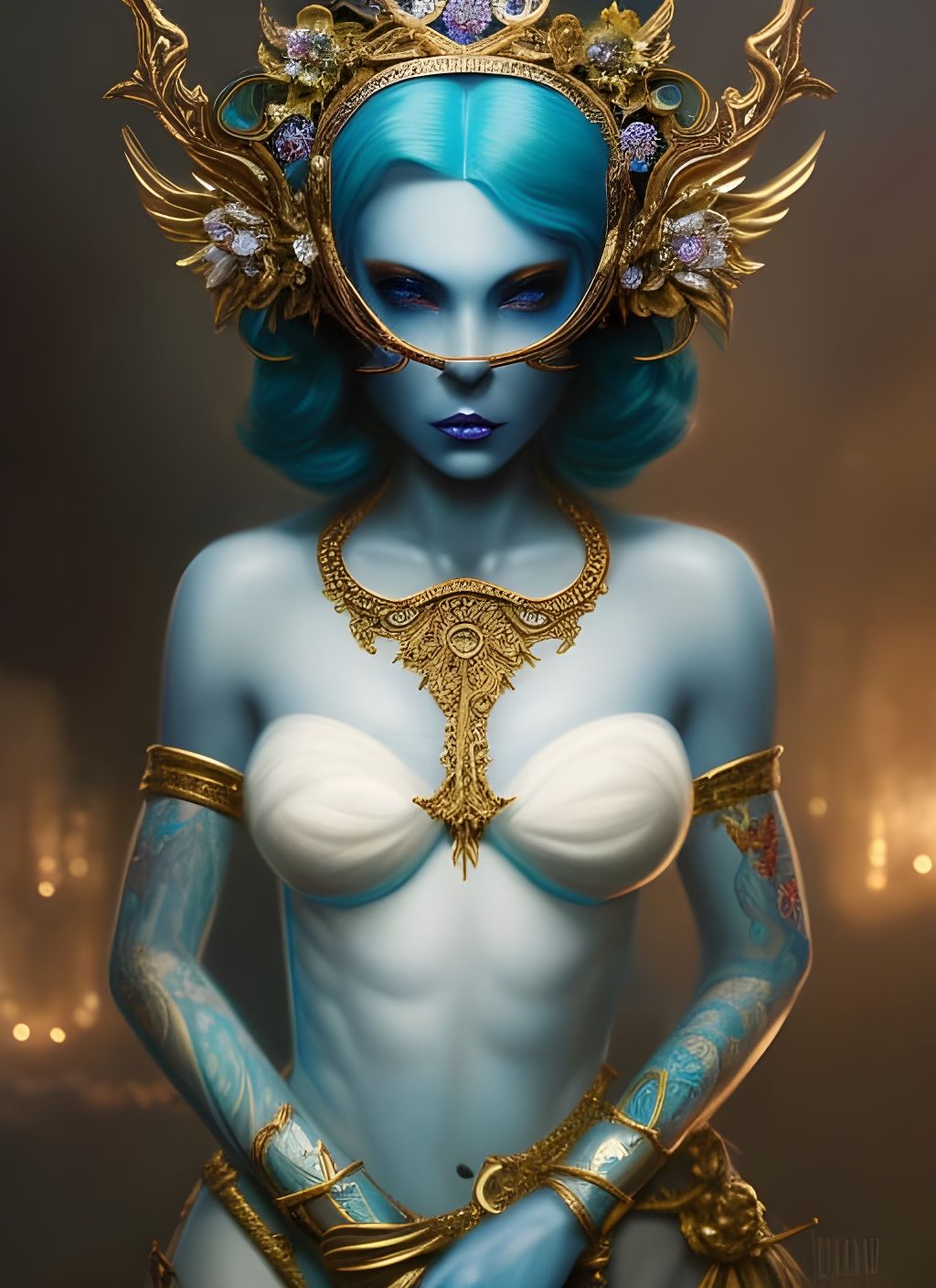 Detailed Elf Portrait with Elaborate Circlet