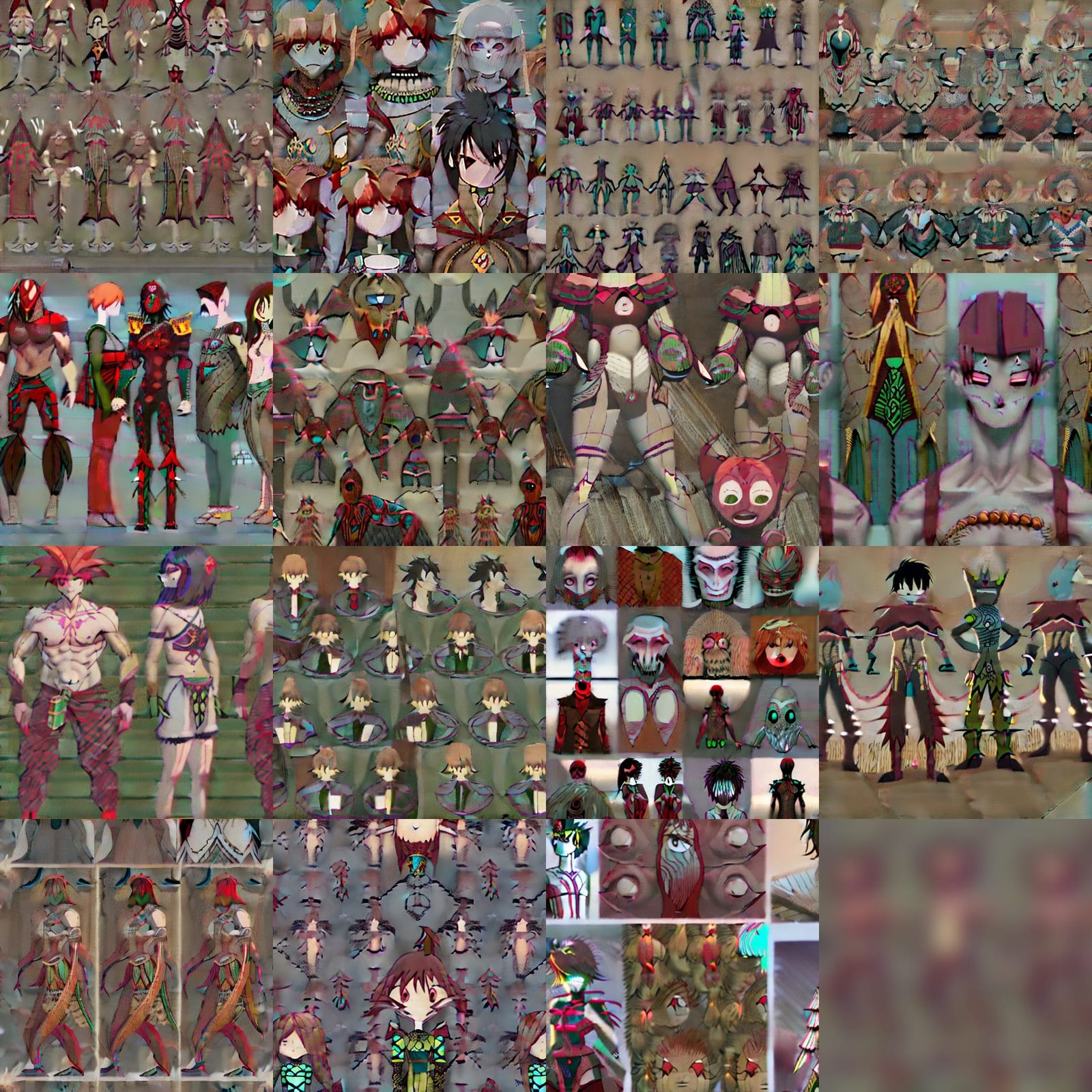 Eldritch Angels and Mutated Warriors in Anime Style