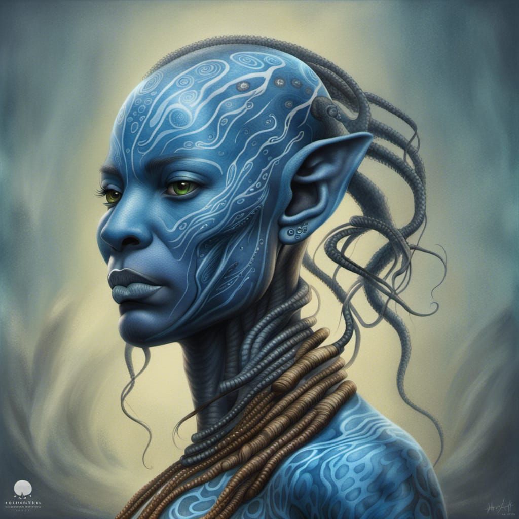 Avatar Full Body Portrait in Afrofuturism Style