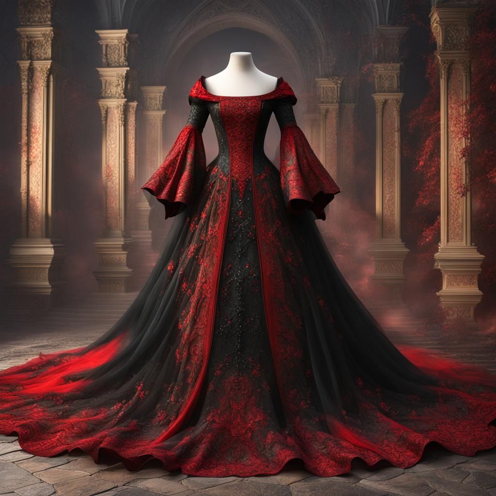 Medieval Princess Dress on Dress Form