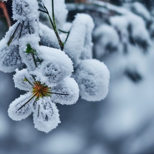 Spring Flowers Bloom Through Melting Winter Snow