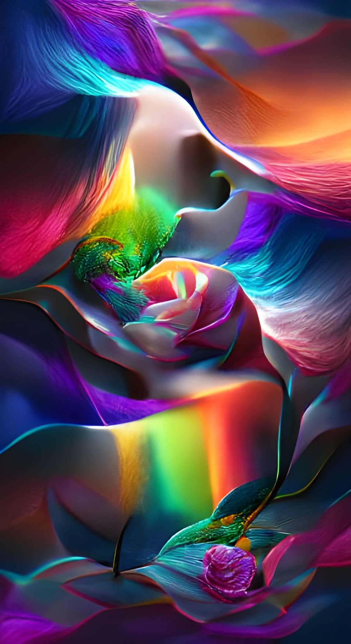Iridescent 3D Render with Vivid Colors