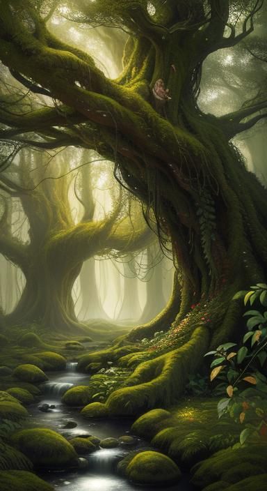 Ulla Thynell-inspired enchanted forest featuring intertwinin...