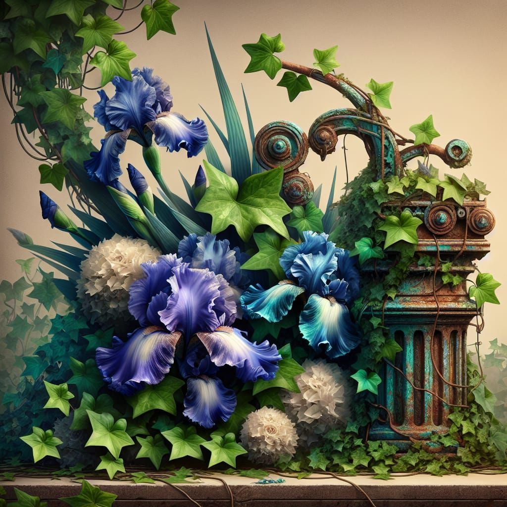 Indigo Iris and Ivy in Imperial Indochina Setting