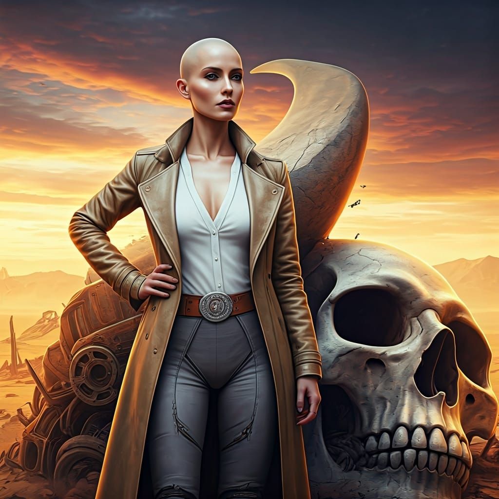 Cassandra Nova in a Mad Max Apocalyptic Desert