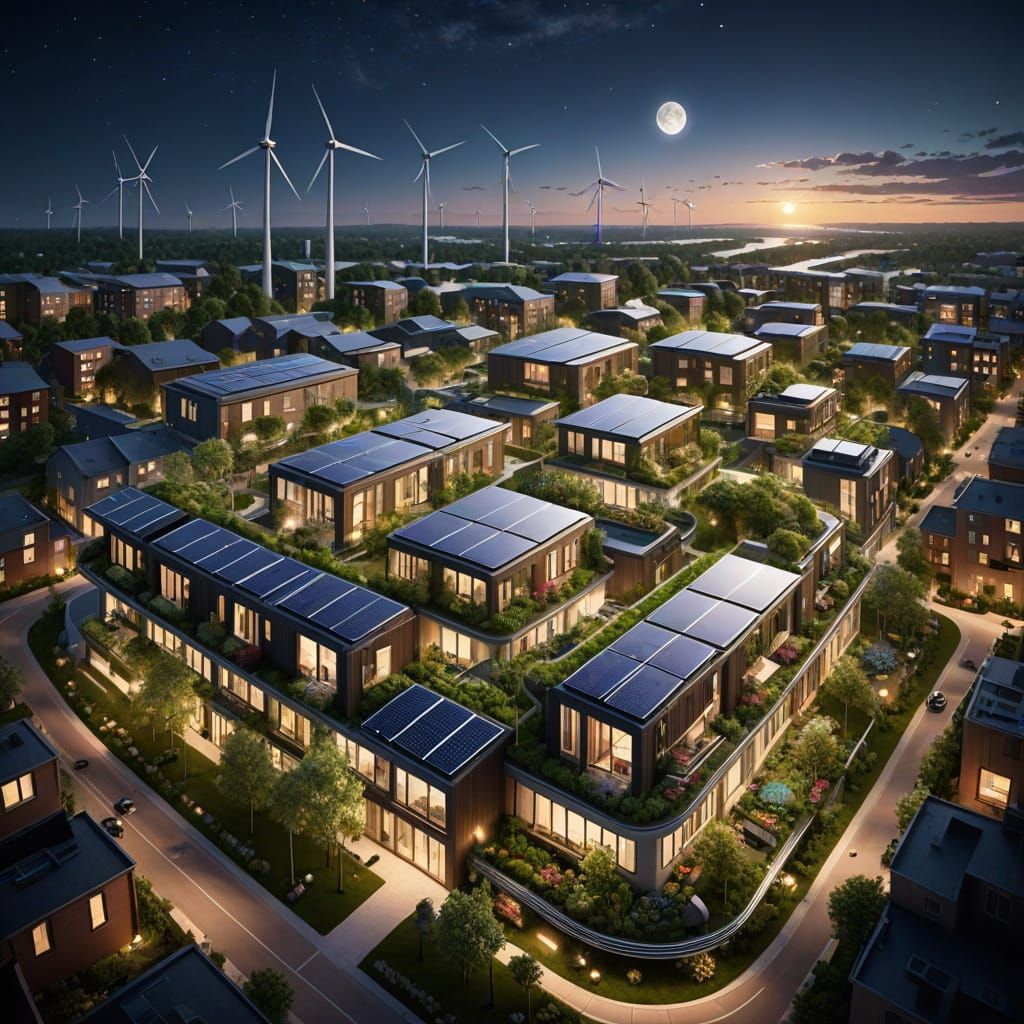 Solarpunk Eco-Community: Harmony of Nature and Tech