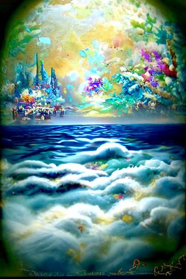 Ethereal Ocean of Dreams: Fantasy Landscape