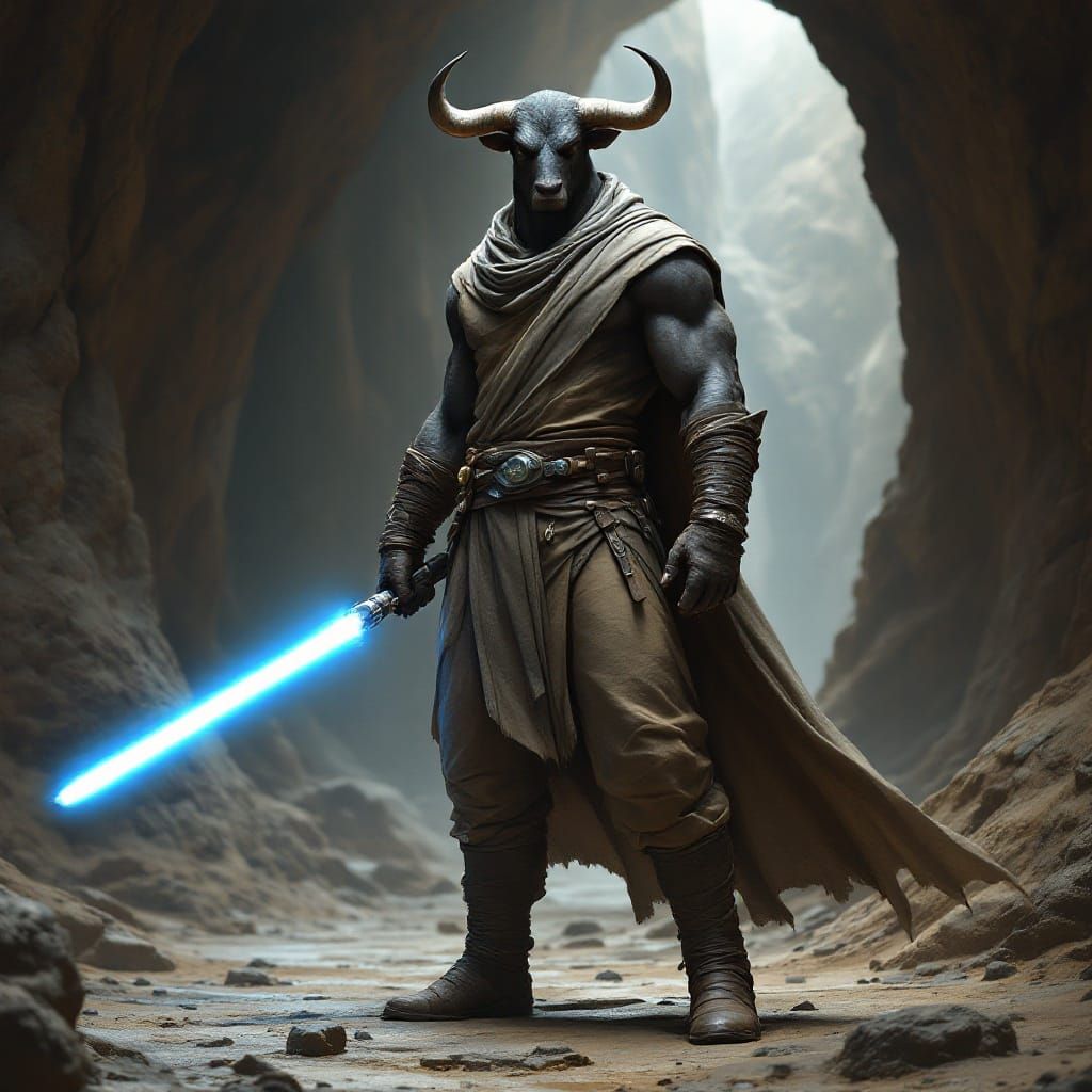 Majestic Bull Jedi in Dark Cave