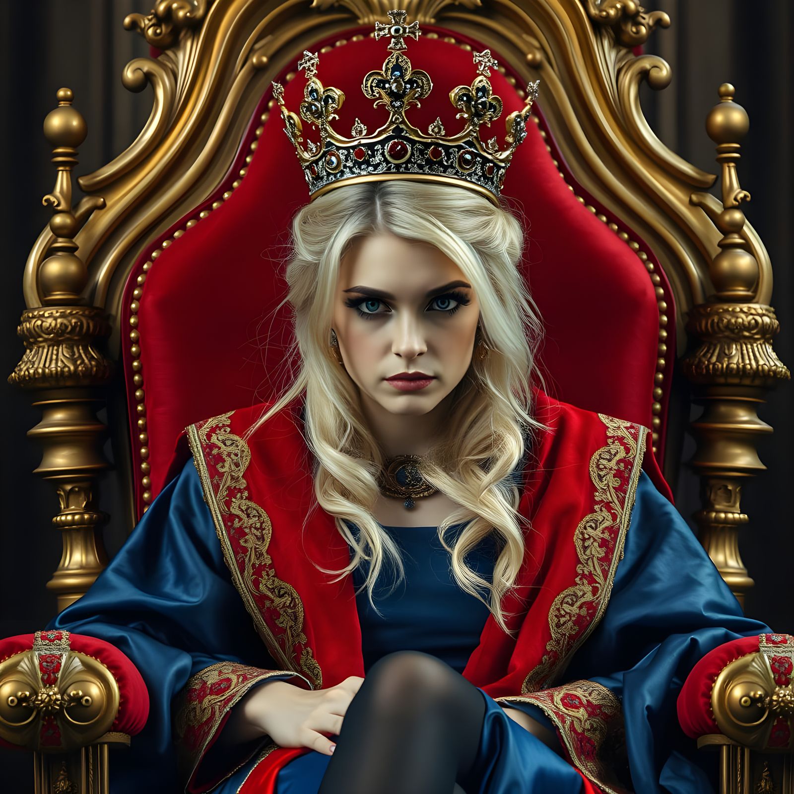 Hostile Bleach-Inspired Queen Glaring in Regal Red and Gold ...