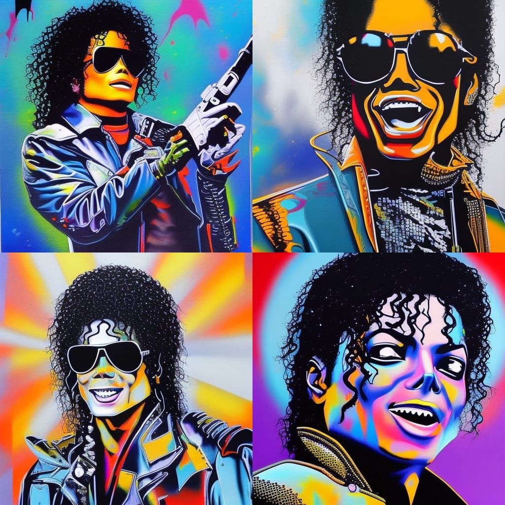 Michael Jackson Cyberpunk Graffiti Art
