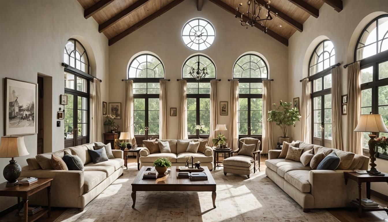 Inviting Living Room in Disney Sketch Style